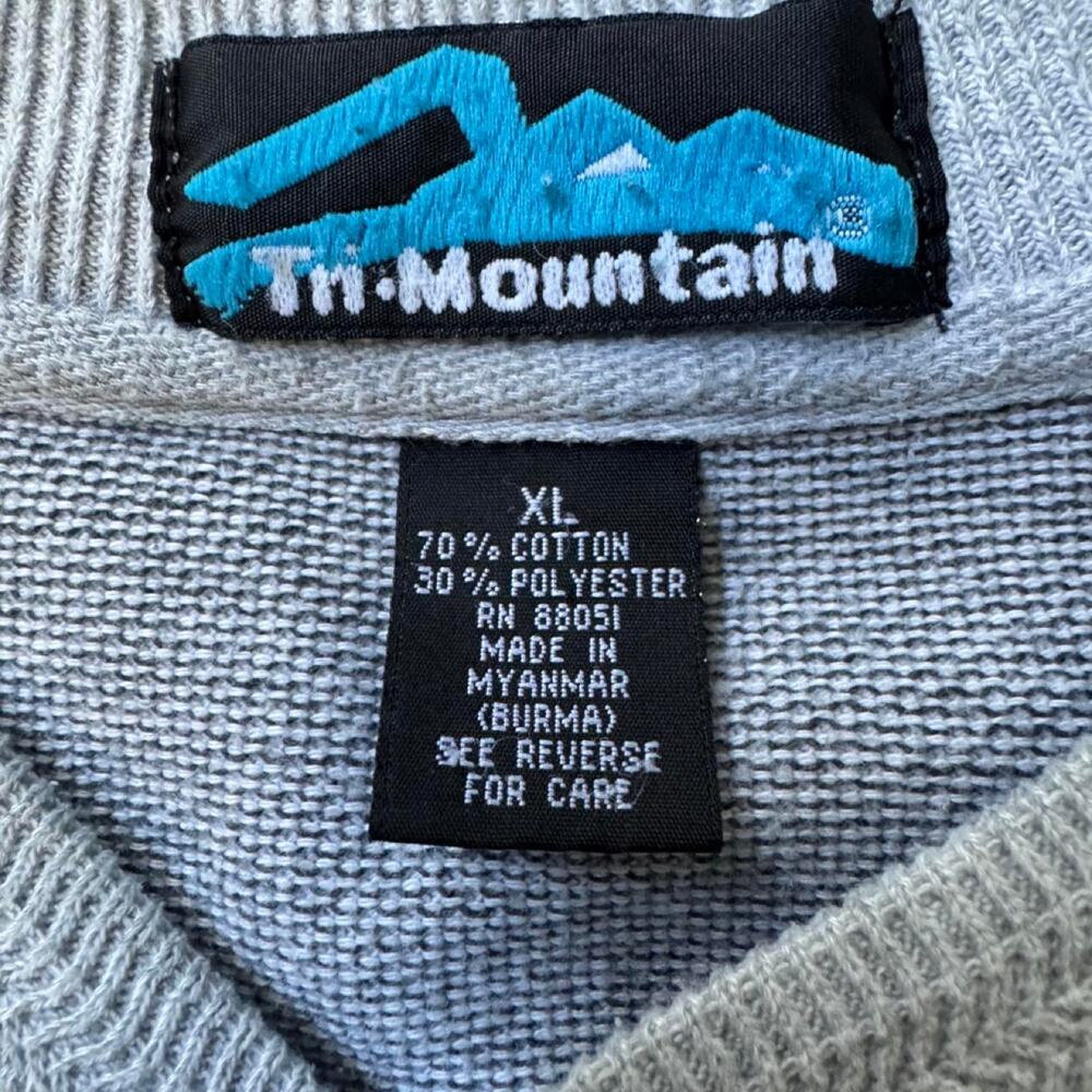 Vintage 90s NASCAR Tin Mountain Thermal Henley Shirt Men’s XL Gray - Picture 2 of 5